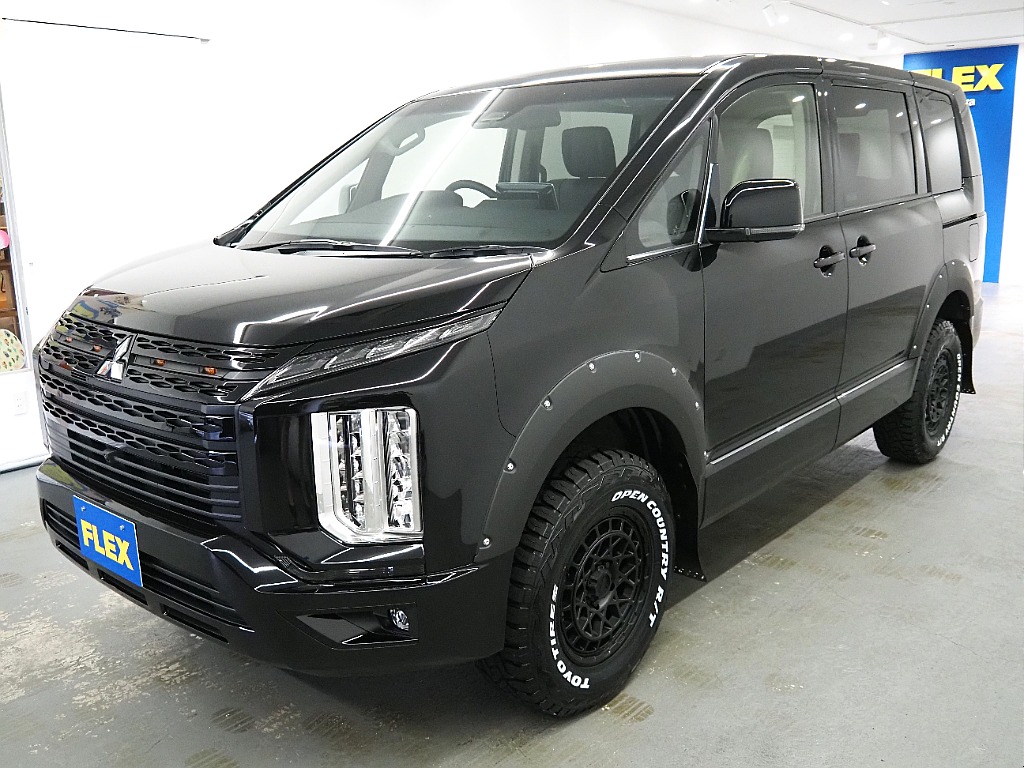 【FLEX DELICA/新車D5ディーゼルターボ2.2L/ブラックエディション】アルパインツインモニター完備♪