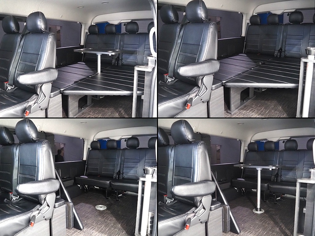 【R2年式/ハイエースワゴンGl/2WD/内装架装Ver1.5/ハーフベッド】フローリング施工♪【全国納車可能】