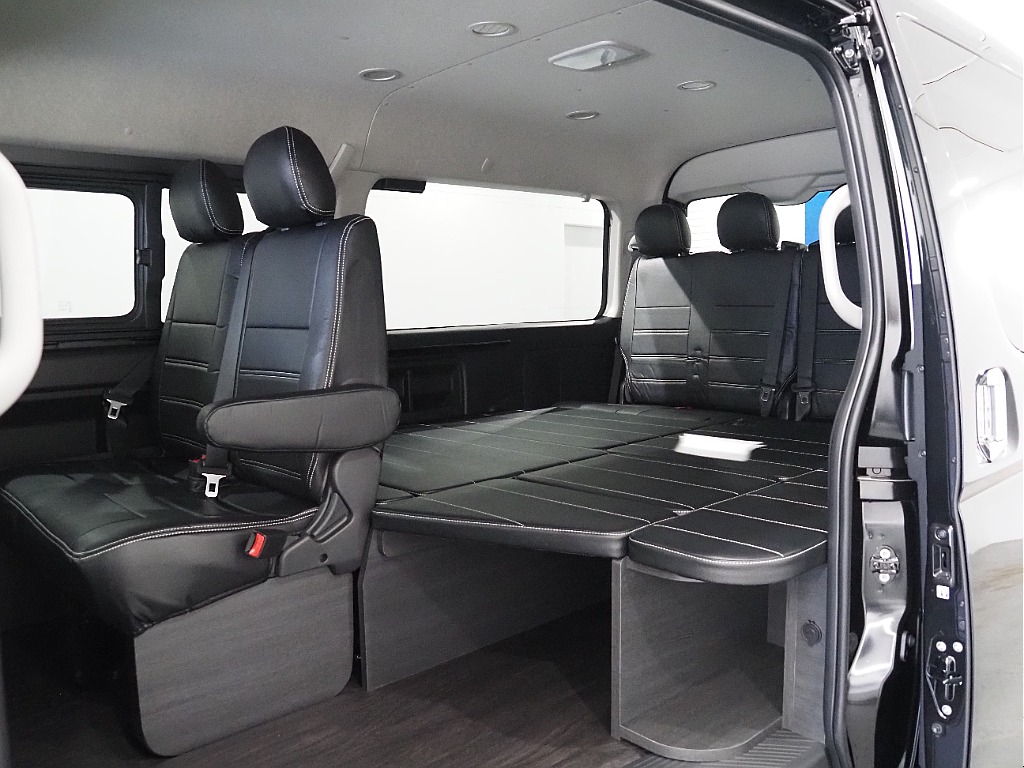 【新車/9型/MCハイエースワゴンGL/オリジナル内装架装Ver1】フローリング施工済み♪【全国納車可能】