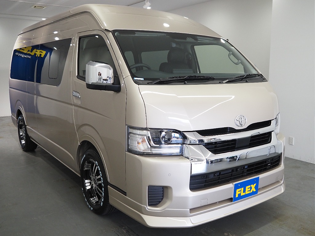 【9型/新型ハイエース/グランドキャビン/ガソリン2WD】10名乗車！FLEXカスタム充実♪【全国納車可能】
