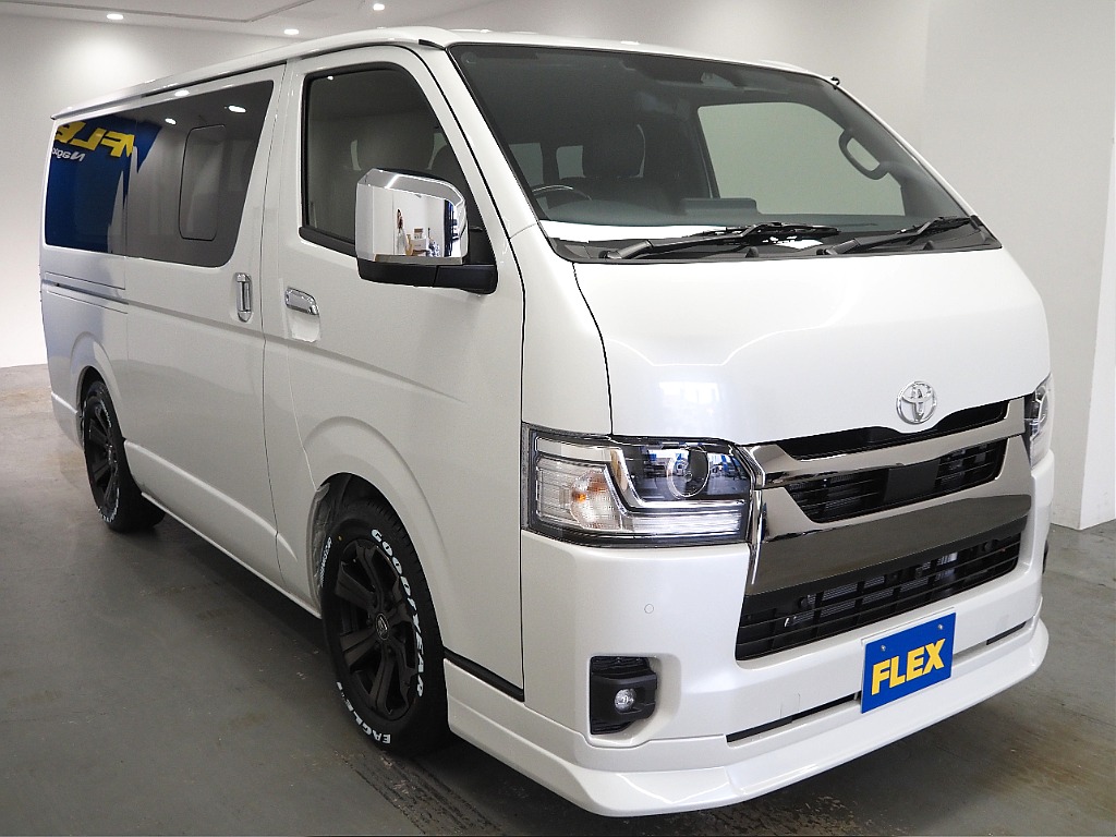 【新車ハイエースバン/DARKPRIMEⅡ/Ver4ベッドキッド×エレコ】フローリング施工♪【全国納車可能】