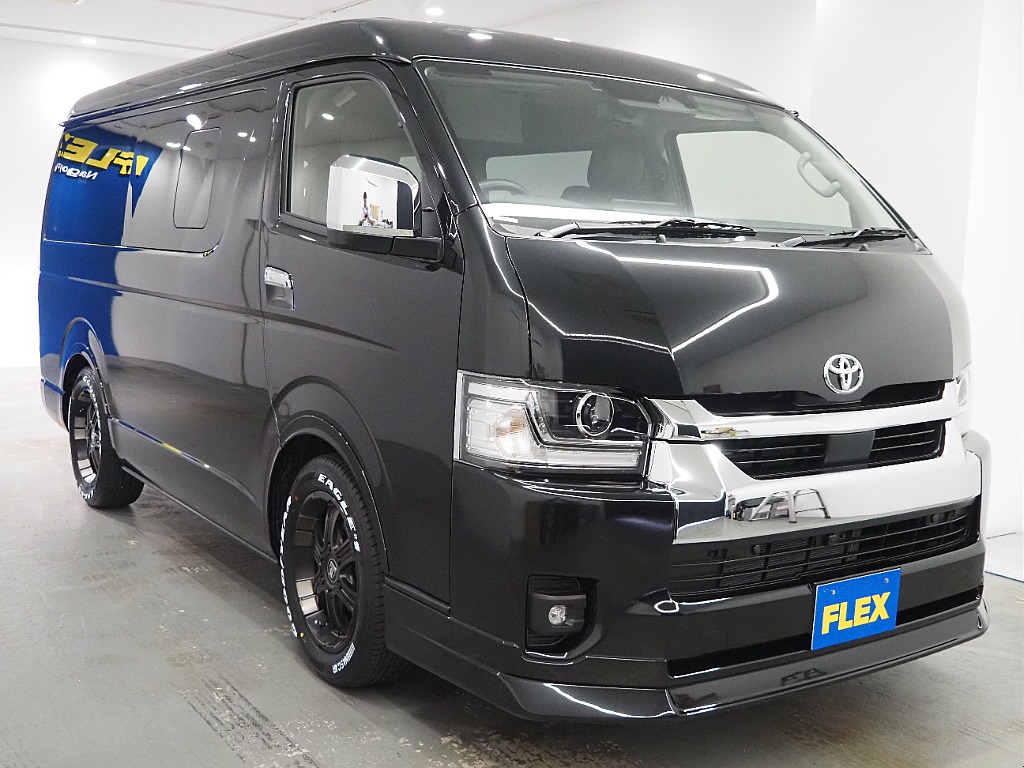 【新車ハイエースワゴンGL/FLEX内装架装Ver1/2WD】収納可能なハーフベッドキッド！【全国納車可能】