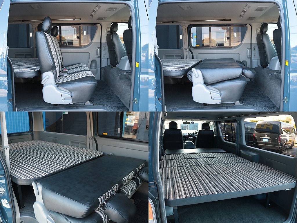新品のベッドキットで気持ちよく車内で横になってください！セカンドシートを倒せばさらに広大なベッドスペースが生まれます♪大人でも楽に横になれます！