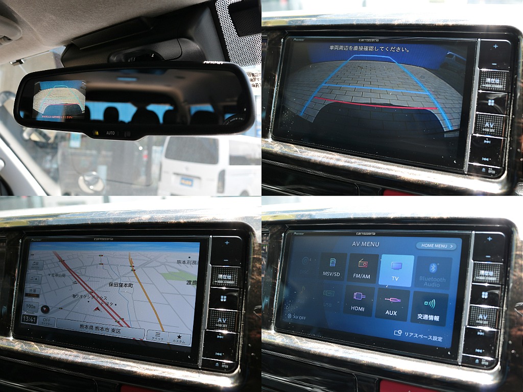 新車時オプションのバックカメラ内臓自動防眩ミラー！フルセグナビ、バックカメラ完備しております！