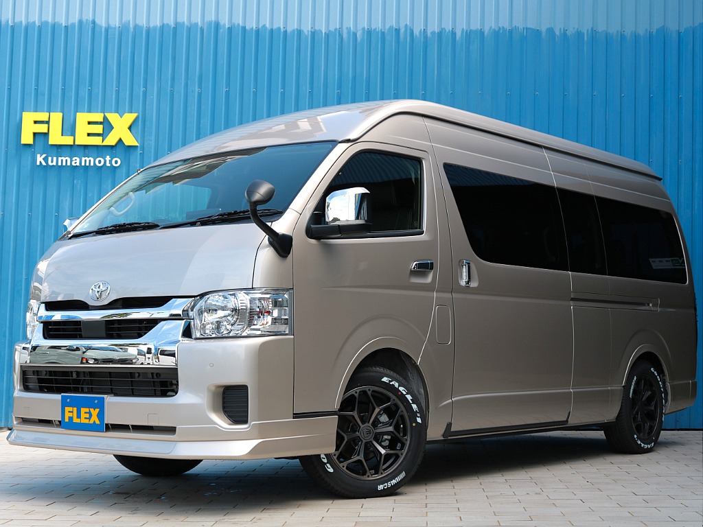 新車！ＦＬＥＸスマートベッドキット＆アルパイン大画面ナビ・12.8インチ後席モニター付きパッケージ！ベージュメタリックのグランドキャビンをベースに豪華装備を投入！！内外装カスタムを施しました♪