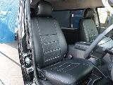 ブラックレザー調シートカバー！シートカバー付きでお手入れも楽になりますよ♪