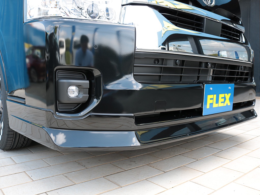 新品ＦＬＥＸフロントスポイラー！！フェイス周りが引き締まりますね♪