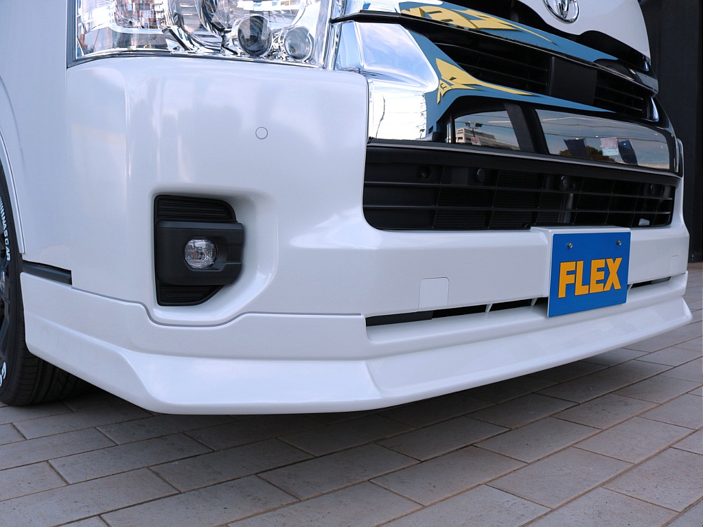 新品ＦＬＥＸフロントスポイラー！！フェイス周りが引き締まりますね♪