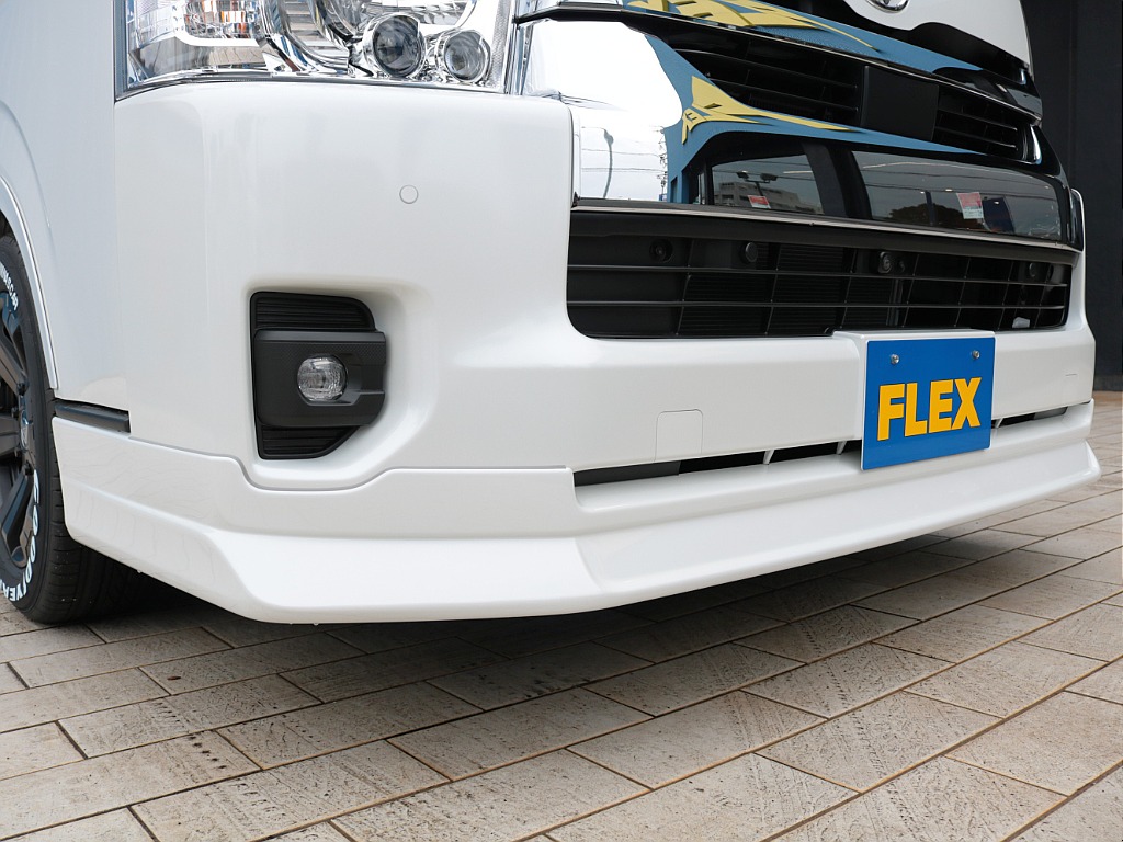 新品ＦＬＥＸフロントスポイラー！！フェイス周りが引き締まりますね♪