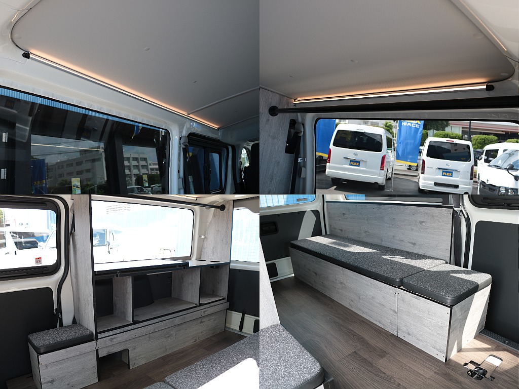 車内に落ち着きを与えるＬＥＤ間接照明♪左右の家具は収納スペースとしても利用可能です♪