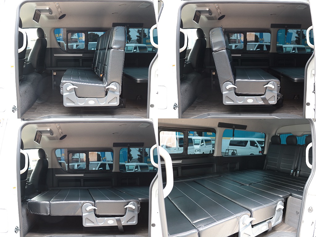 セカンドシートは前後にスライド可能！ 対面やフルフラットのシートアレンジが可能です！