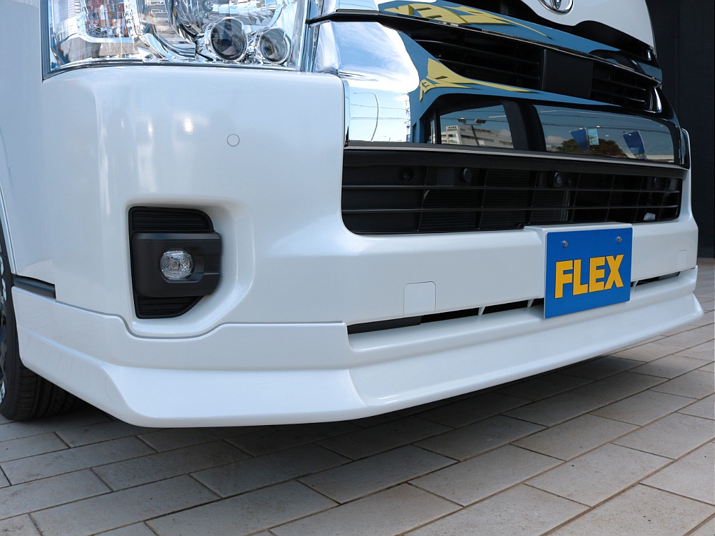 新品ＦＬＥＸフロントスポイラー！！フェイス周りが引き締まりますね♪