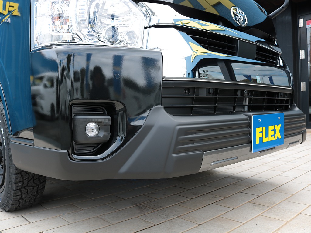 ワイルドなスタイルに仕上がるフレックスT-Force(ティーフォース)フロントスポイラーを装着しました！