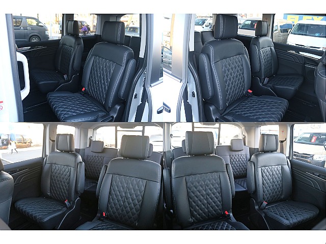 ゆったり座れる七人乗り♪専用標準本革シート！