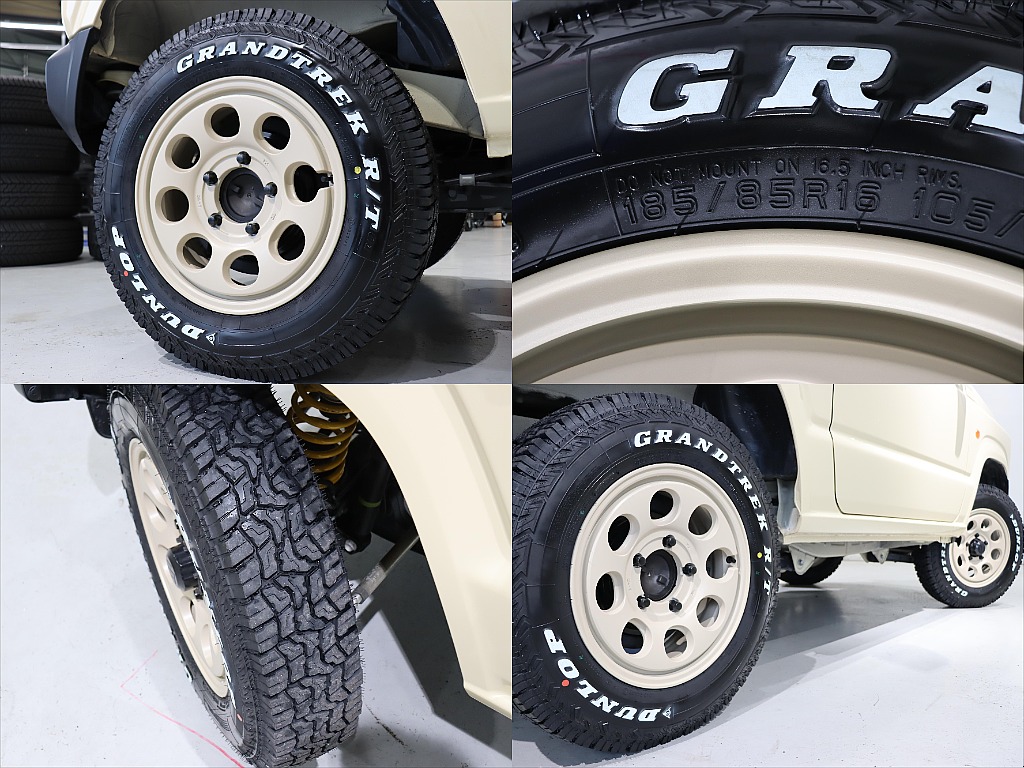 新品ダンロップグラントレックRTタイヤに新品MIDWHEELS×DOD ウシャリン(サンドベージュ)16インチホイールのコンビネーション！