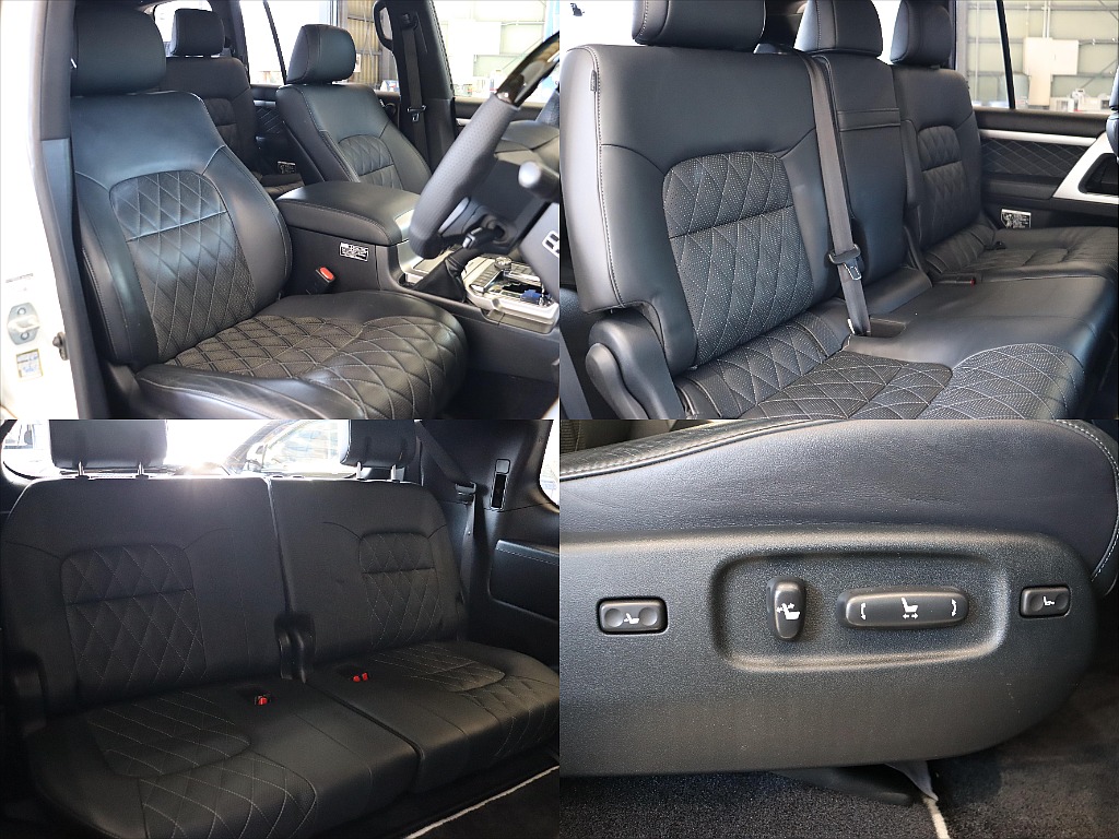 専用ダイヤキルト本革シート！シートヒーター・シートベンチレーションはもちろんですが、後席もシートヒーター付き！
