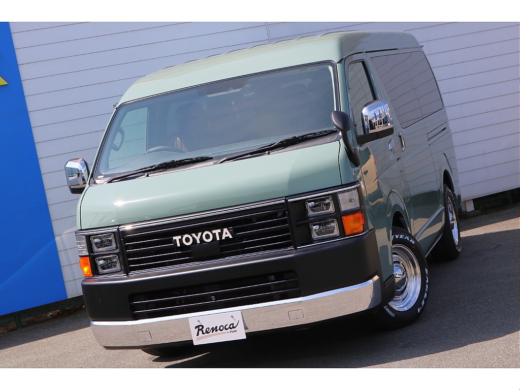 【Renoca角目/オールペイント/メッキラッピング】外装はオリーブグレー×メッキでお洒落なハイエースが入庫しました！