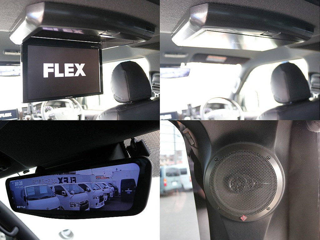 フリップダウンモニター/Dピラースピーカー/デジタルインナーミラーは新品で装備済み！