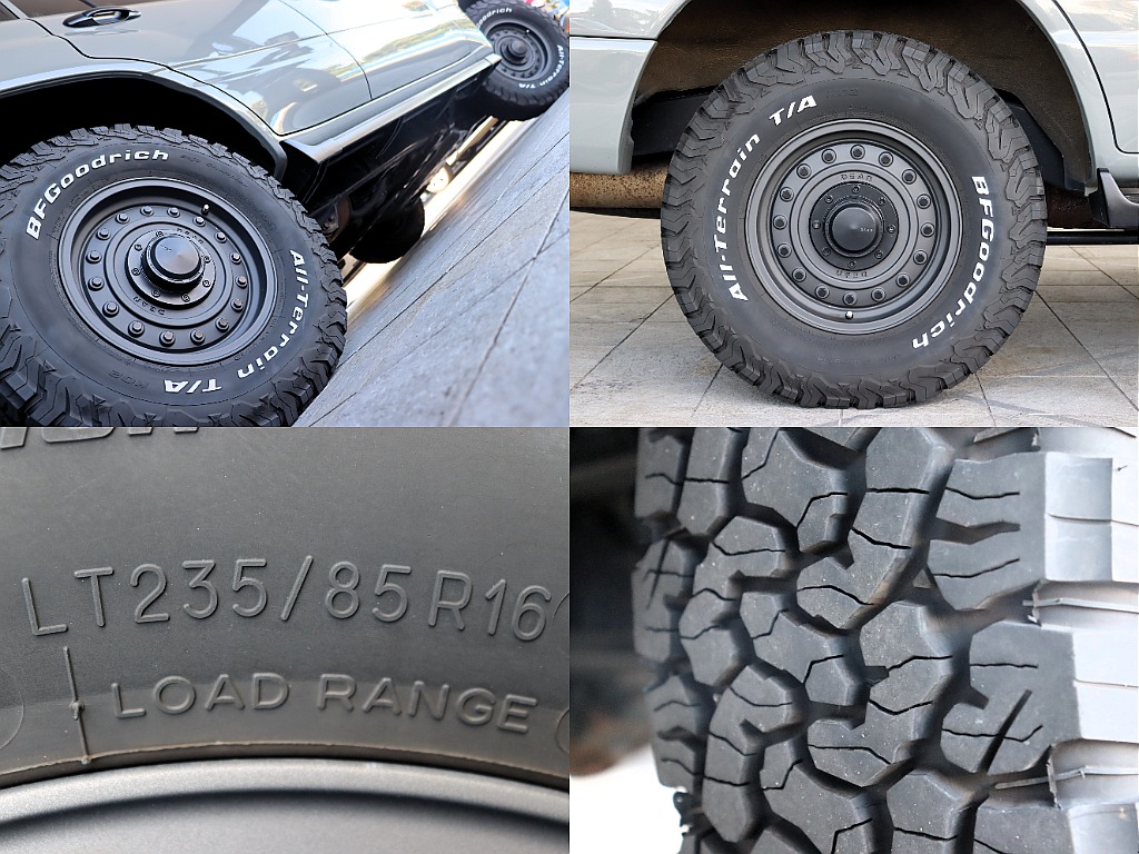 足元で黒々と鈍く光るのはDEAN製「COLORADO」ホイールと、BFGoodrichのKO2 T/A 235/85/16！ゴツゴツなのが良いんです…(*´ω｀)