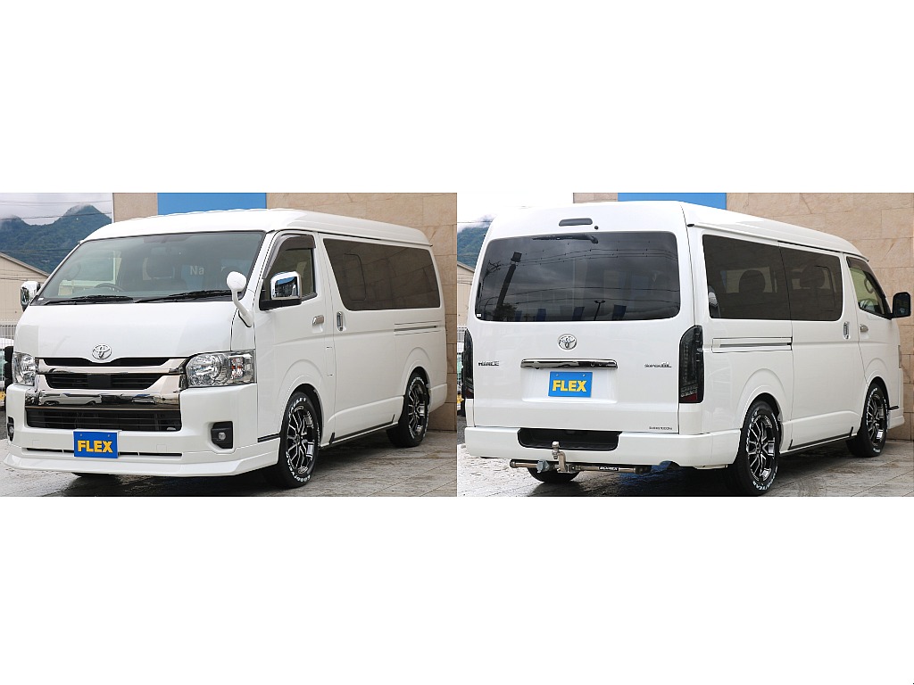 内外装カスタムが施されたハイエースバンご入庫致しました