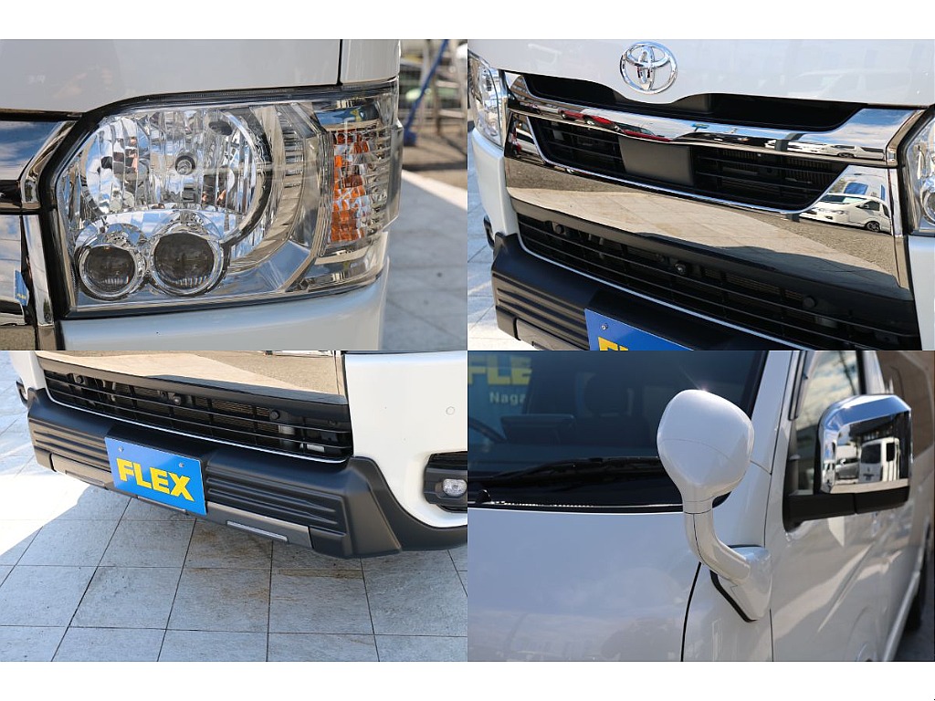 LEDヘッドランプ、ダークプライムⅡ専用ダークメッキグリル、Tフォースフロントスポイラー、ガッツミラーボディ同色塗装！