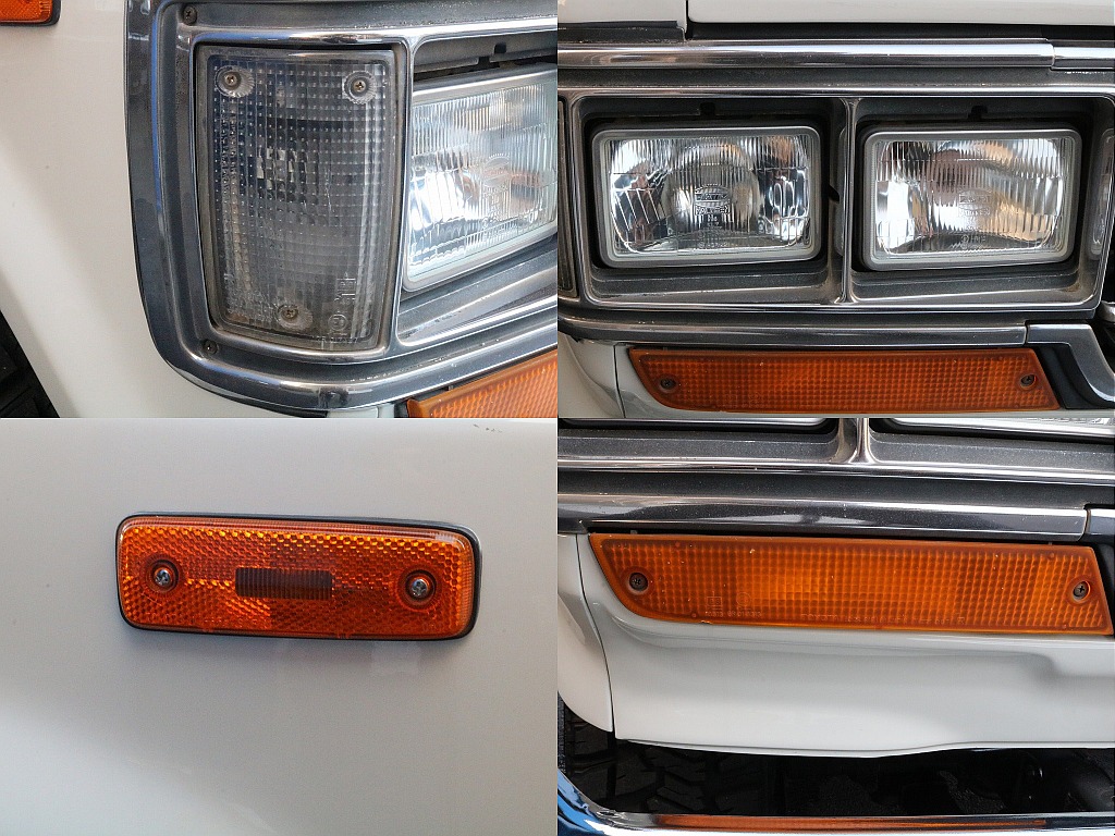 純正角目四灯ヘッドライト、フロントウィンカーなど、純正品で残せる部品は純正品をそのまま使用しております！