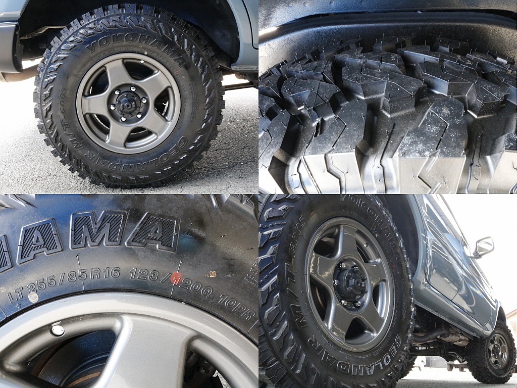 タイヤはブラッドレーV16インチ×YOKOHAMAジオランダーM/T（255/85R16）となります。