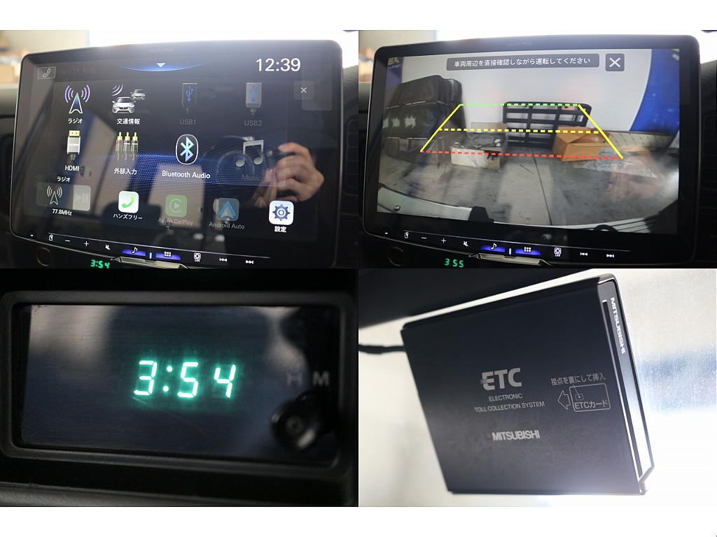 新品アルパインディスプレイオーディオをインストール済み。Bluetooth、バックカメラ付いています。ETCも付いているので、納車後すぐに、遠方へのお出かけも可能ですよ♪