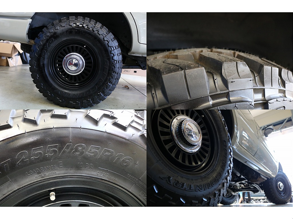 タイヤはDEAN カルフォルニアAW×opencountry　M/T （235/85R16）となります。