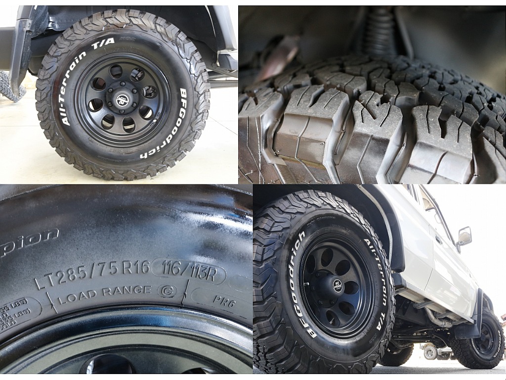 タイヤはジムライン１６インチＡＷ×BFグットリッチT/A（285/75R16）となります。