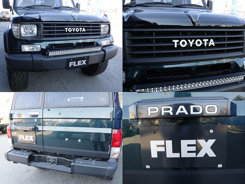 TOYOTA横文字ホワイト×ブラックグリルにバグガード.LEDバーをカスタム済み！他とは違ったフロントフェイスのポイントですね☆