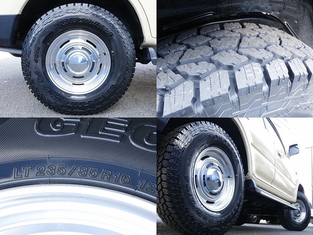 タイヤはDEANクロスカントリー×YOKOHAMAジオランダーAT4（235/85/16）となります。