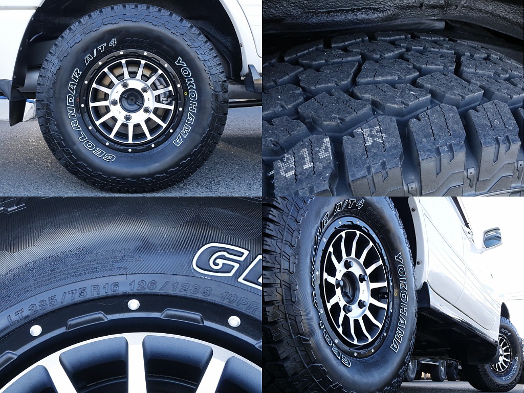 タイヤはFLEXオリジナルのXELFAW×YOKOHAMAジオランダーAT4（285/75/16）となります。