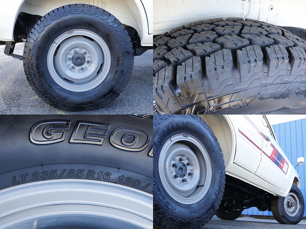 タイヤは輸出用リングホイール×YOKOHAMAジオランダーA/T4（235/85/16）となります。