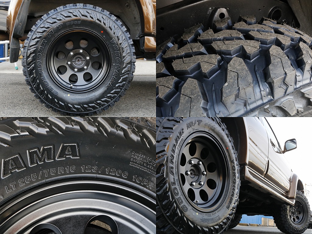 タイヤはジムラインAW×YOKOHAMAジオランダーM/T（265/75/16）です