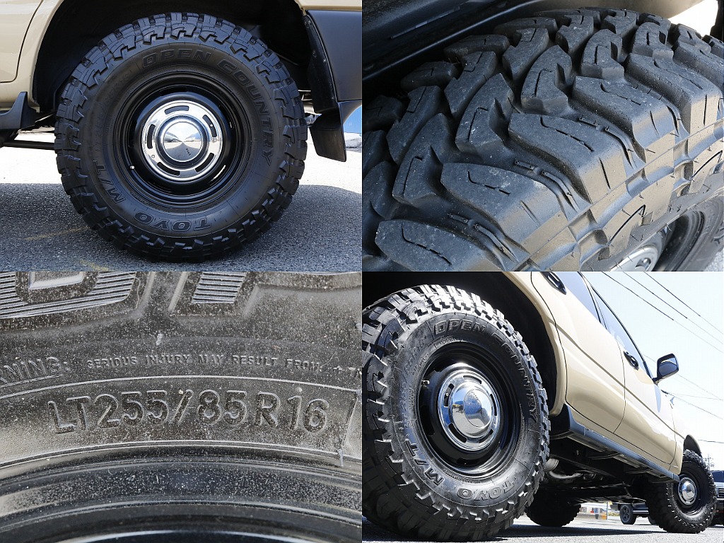 タイヤはDEANクロスカントリーAW×TOYO OPEN COUNTRY （255/85R16）)となります。