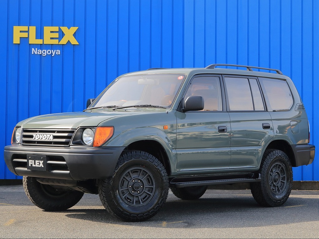 平成12年式　サンルーフ付ランドクルーザープラド 2.7 TX リミテッド 4WD FLEXオリジナルカスタムARMY　色替グリーン！！走行１２．３万キロ車両のご紹介です♪
