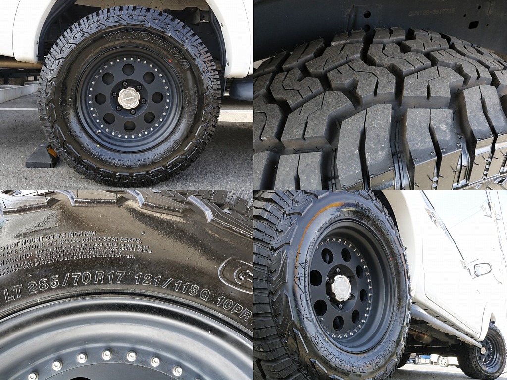 タイヤは、RAGUNA OffroaderⅡ FORGED AW×YOKOHAMA GEOLANDAR X-AT （285/70R17）となります