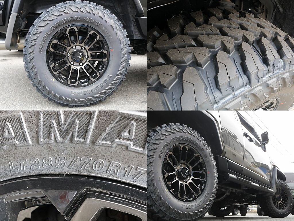 タイヤはFLEXオリジナルホイールXELF×YOKOHAMAジオランダー（285/70/17）となります。