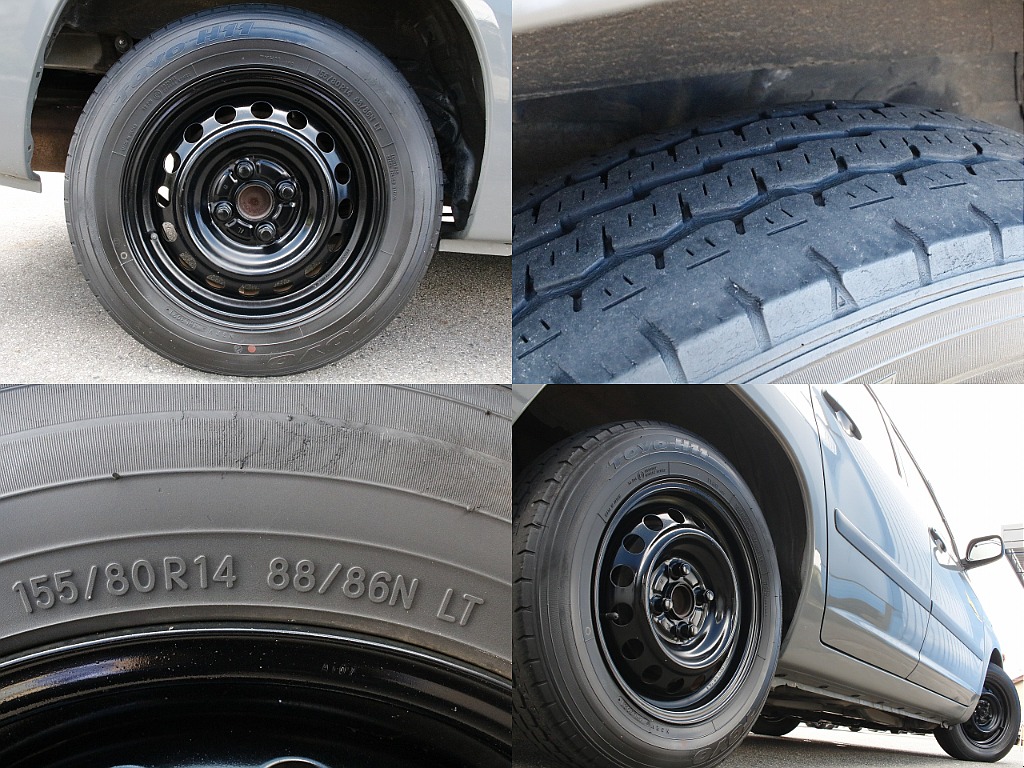 ブラック鉄チンホイール×TOYO H11(155/80/R14)になります！
