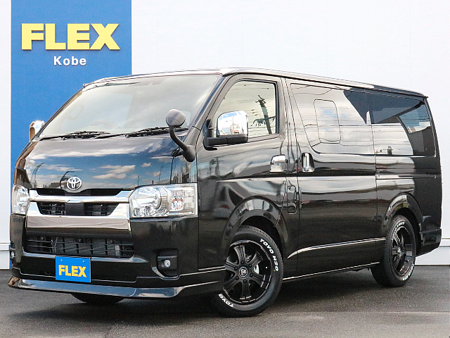 ☆新車☆　ハイエースVスーパーGLガソリン2WDダークプライムⅡ特別仕様車をベースに【FLEXシートアレンジVer4デニム】を施工！　車中泊対応のバン専用のシートアレンジです。