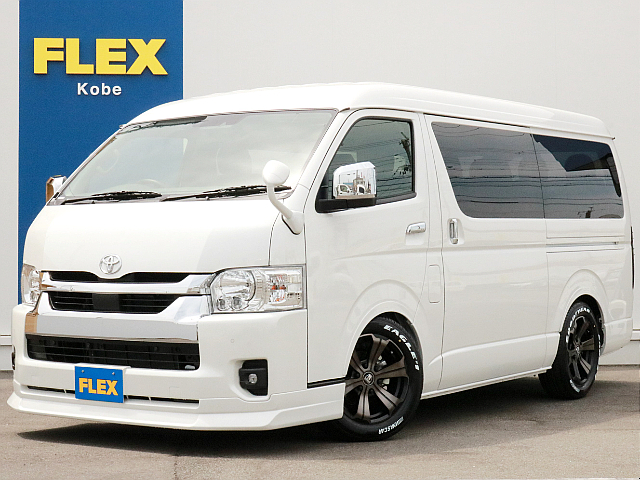☆新車☆　キャプテンシートを4脚搭載したガソリン2WDファインテックツアラーをベースにFLEXオリジナルパーツを多数装着した一台！　送迎にも旅行にも使えます。全国陸送納車OK！
