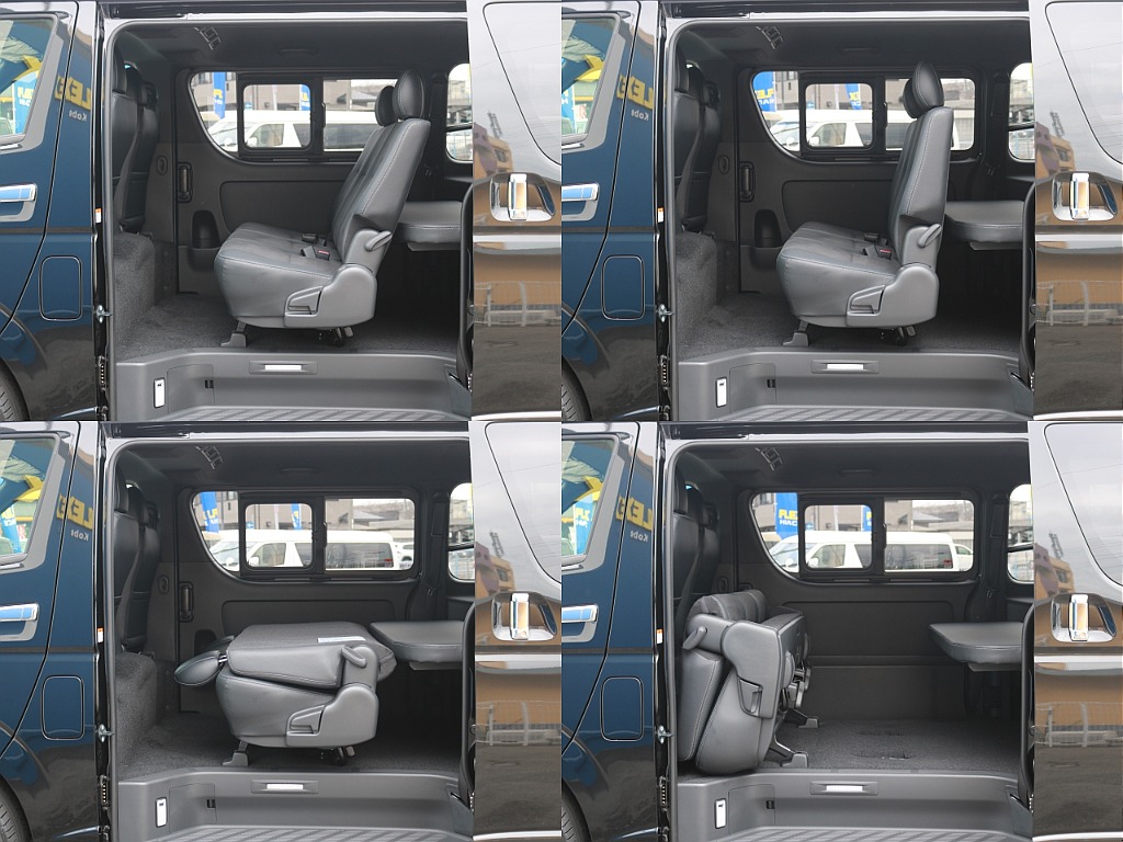 2列目シートもハーフレザーシートです。3点式シートベルトなのでチャイルドシートの設置も可能です。