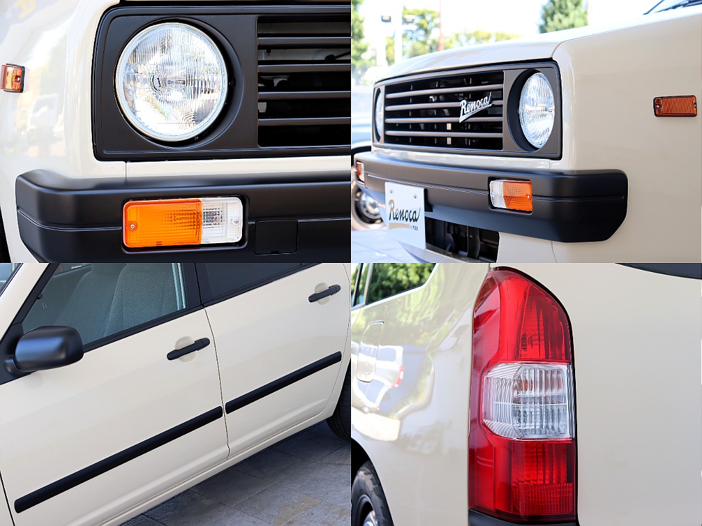 どこかVWのゴルフ1を彷彿とさせるデザインがかわいらしい一台となっております。現行車の使い勝手をそのままに外装に現代の車両にはないクラシック感を纏った魅力ある一台です♪