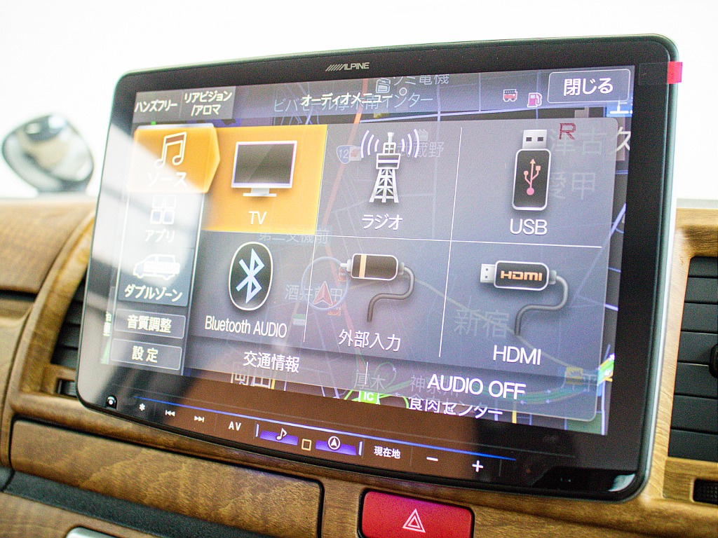 フルセグナビにBluetoothやHDMIでミラーリングも可能です！