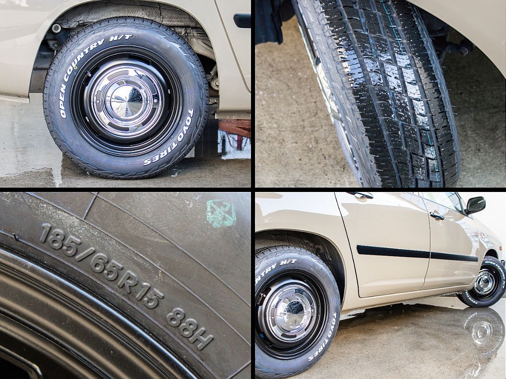 DEANクロスカントリーアルミホイールにトーヨーオープンカントリータイヤ16インチを装備してます！