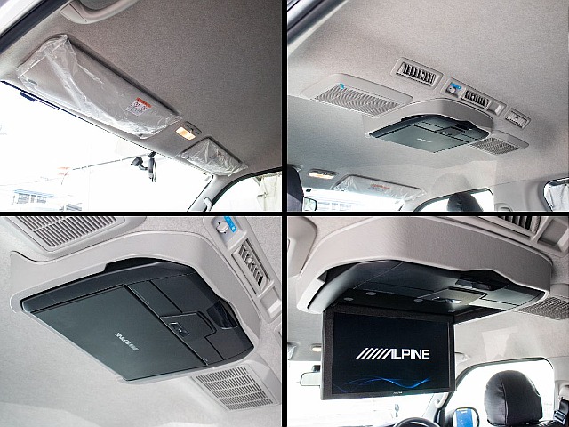 アルパイン製12.8インチフリップダウンモニターが装備されております！