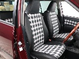 新品のチェック柄のシートカバーインストール♪FLEXオリジナルのシートカバーです！