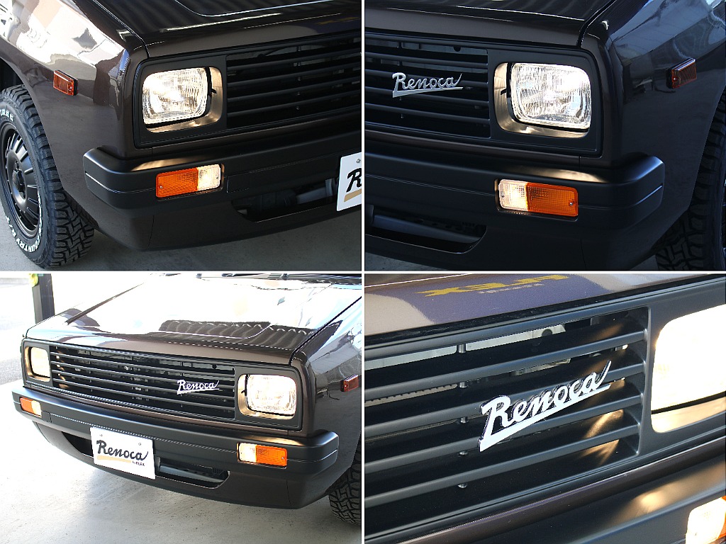 レトロな印象の角目のヘッドライトにフェイスチェンジしております！