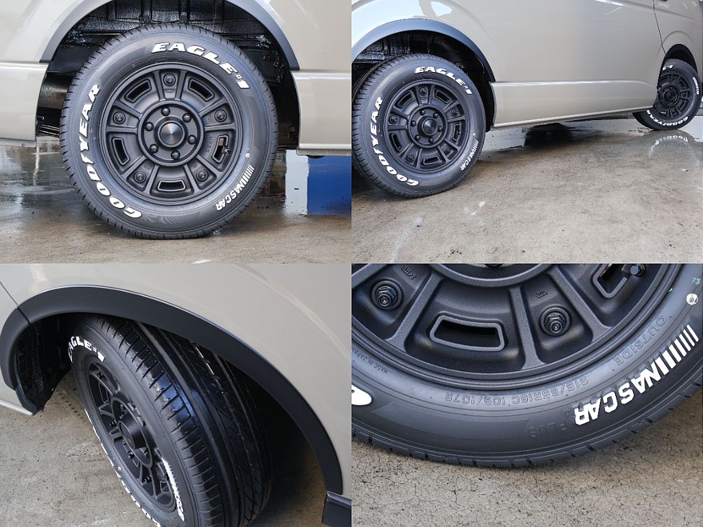 BJメキシカンのアルミホイールに16インチのナスカータイヤを装備しております！